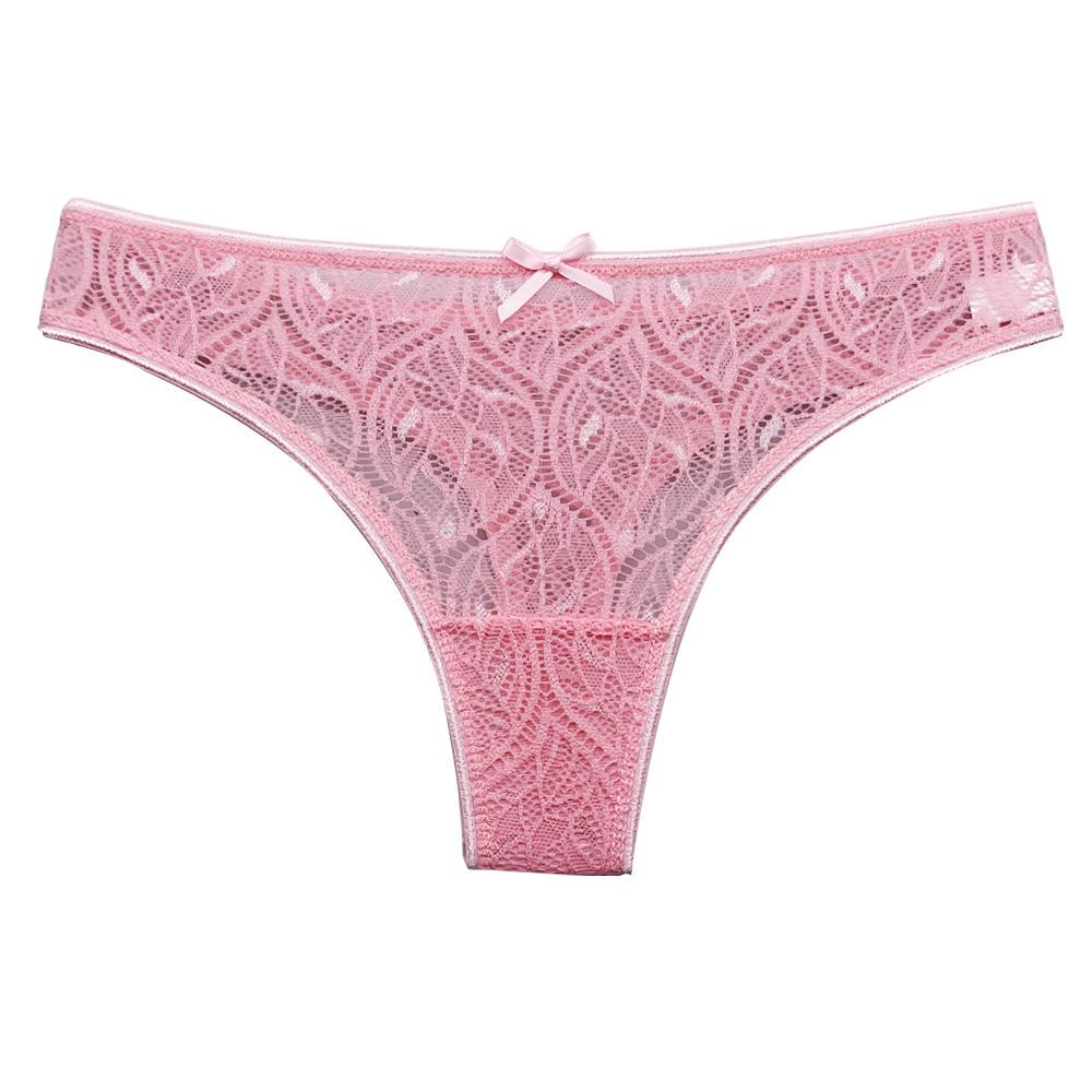Lace Transparent Low-Waist Seamless Thong for Teens - Women's Cotton Crotch Underwear