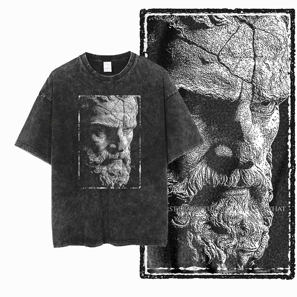Greek Statue Western Sculpture Vintage Graphic Black Cotton Unisexs Cool Printed TShirt G
