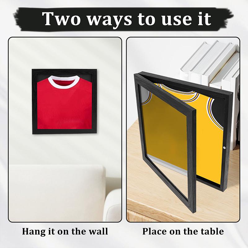 1PC Horizontal Home Multi-Sport Jersey Display Cases Classic Shadow Box for  Sports Shirts Office Decor With Hook Desktop 2 Sizes
