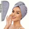 Haartrocknungs-Turban-Handtuchwickel, einfarbig, trockene Haarkappe, schnelltrocknendes Handtuch, weiche Badekopfwickel für Unisex