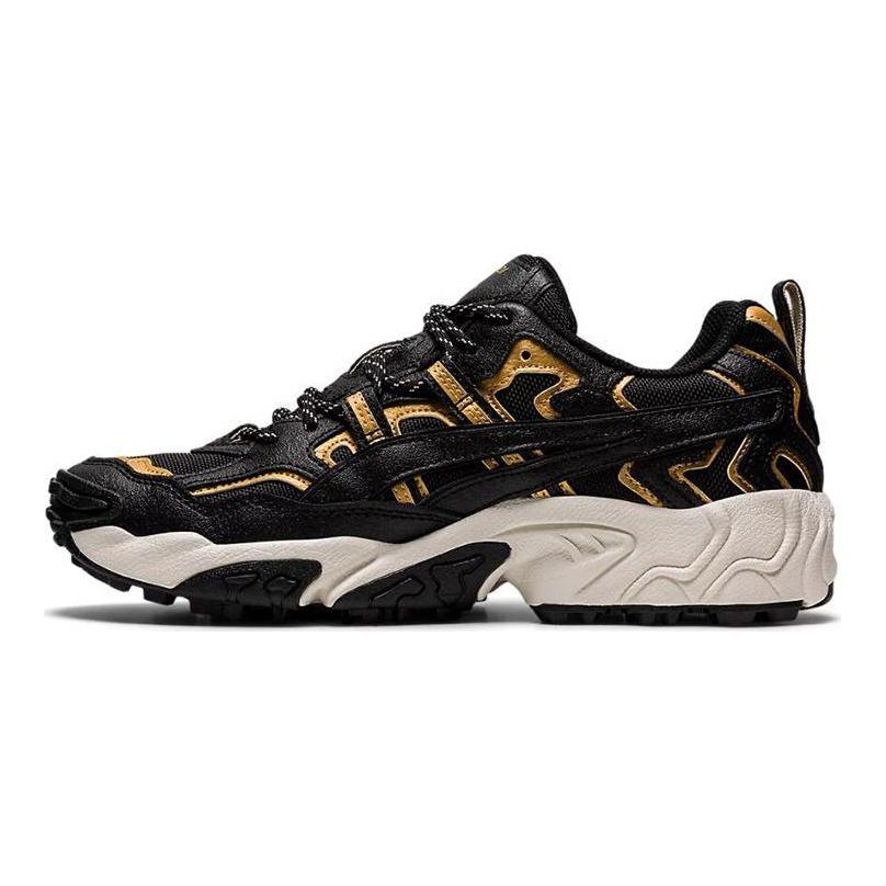 Asics Gel-Nandi Bequemes Textil Low-Top Laufschuhe Unisex-Sneaker Schwarz Gold 1201A175-001