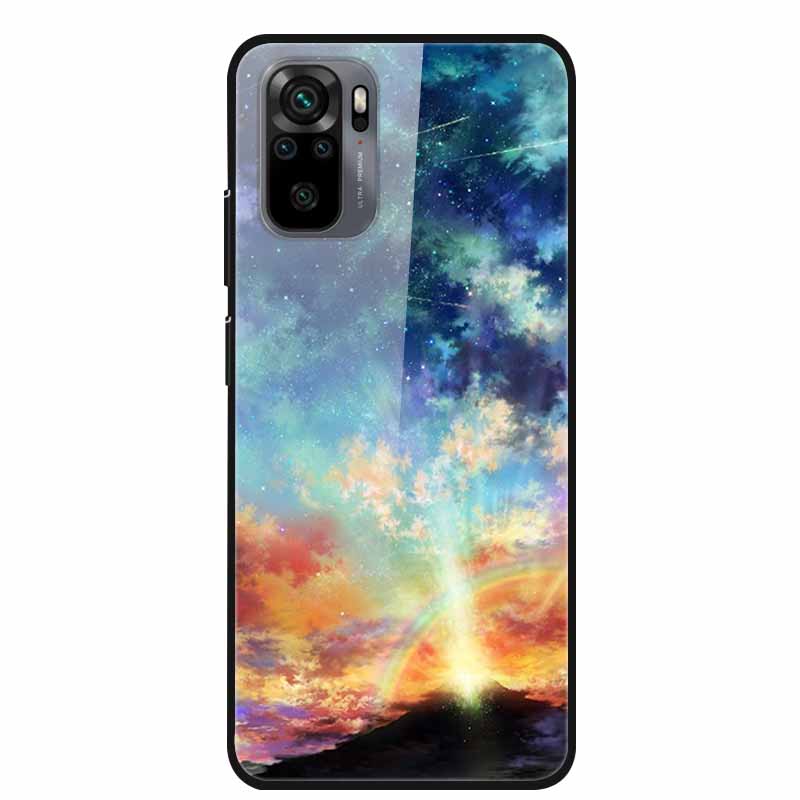 Edzett Üveg tok Redmi Note 10 Pro-hoz Fedél Kemény tok Xiaomi Redmi Note10 5G Telefon Tokhoz Note10 Pro Fundas TPU Lökhárító
