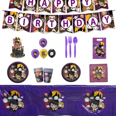 Harry Potter Birthday Party Supplies Disposable Cutlery Paper Plates Paper Cups Tissue Boys Decorating Birthday Arrangements