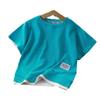 Children's Summer T-Shirt Cotton Waffle Weave Two-Piece Set (Short-Sleeve) for Boys
