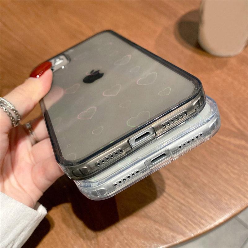 Gradient Rainbow Laser Cases For Iphone X Xs Max Xr Transparent Soft Fundas For Iphone 11 Xr 6s 7 8 Plus 12 Clear Acrylic Covers