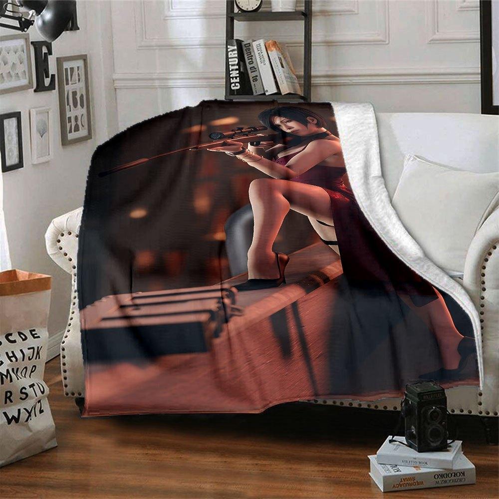 1pc Resident Evil 2 Blanket Soft Warm Throw for Home, Office, Travel All Season Cozy Bedding Gift, Office Cozy Accessory