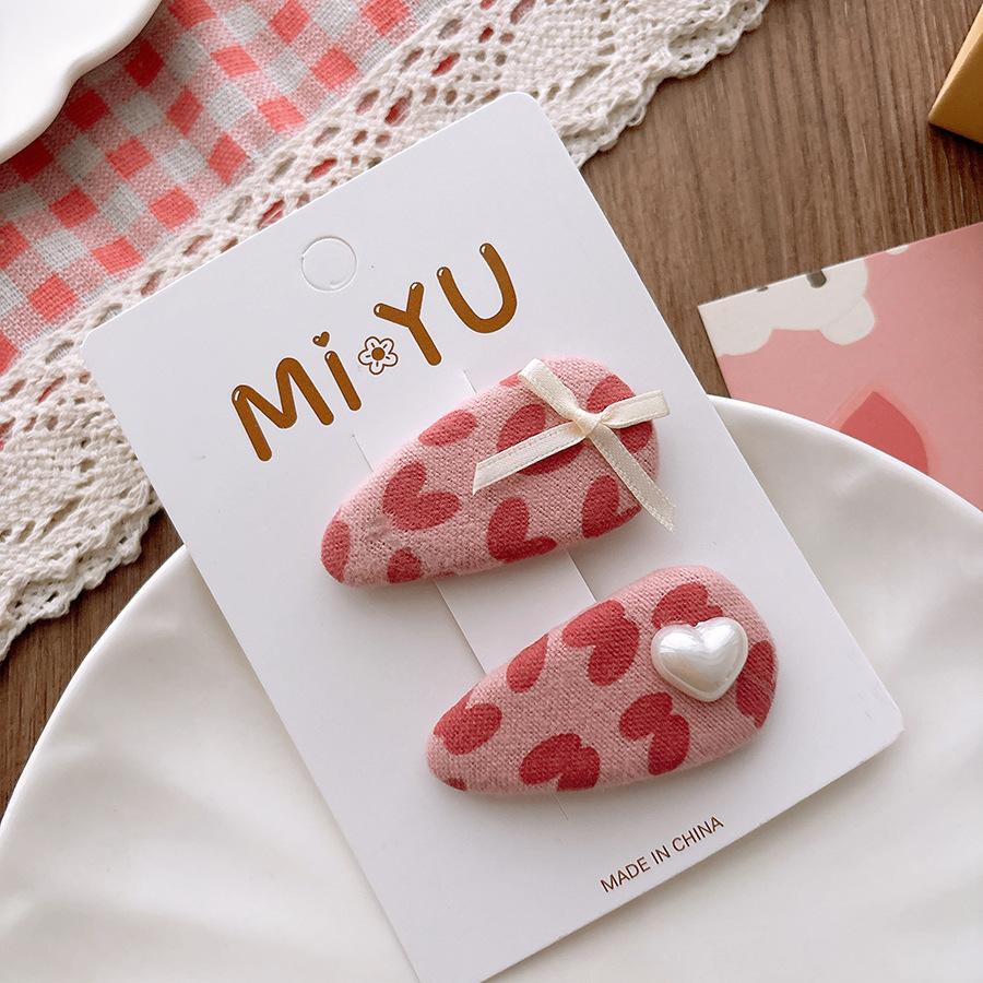 2pcs/set Children Candy Hairpins Fabric Plaid Girls Hair Clips Cute Barrettes Bangs Side Clip Hairclip Hair Headwear Accessories
