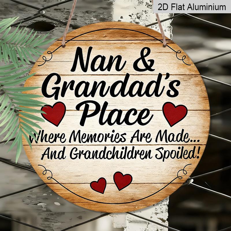 2D Flat - 1pc Vintage Aluminum Sign, a Place Filled with Memories at Grandparents' Home, Also a Paradise for Grandchildren, Suitable for Decorating