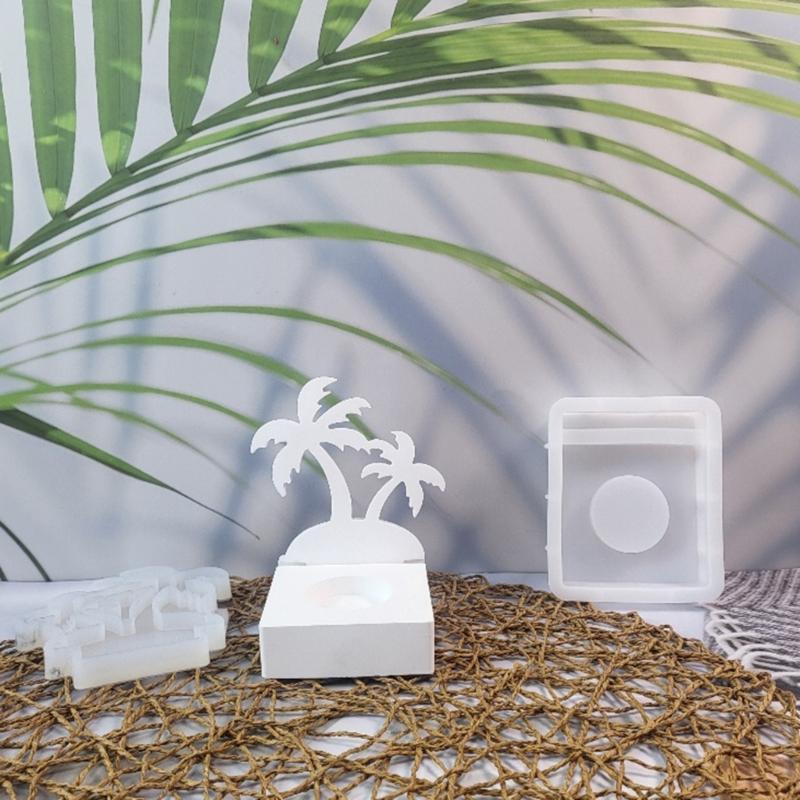 Coconut Tree Candle Holder Silicone Molds Candlesticks Castings Moulds Resins Molds Craft Molds for Tapers Candle