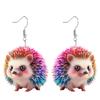 Cute Hedgehog Acrylic Earrings for Women Y2K Fashion Drop Earrings Animal Earrings Trendy Female Earrings Birthday and Holiday Earring Jewelry Gift