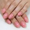 Peach Pink Glossy Oval False Nails - 32 Pcs, High-End Whitening, Removable, Short Length