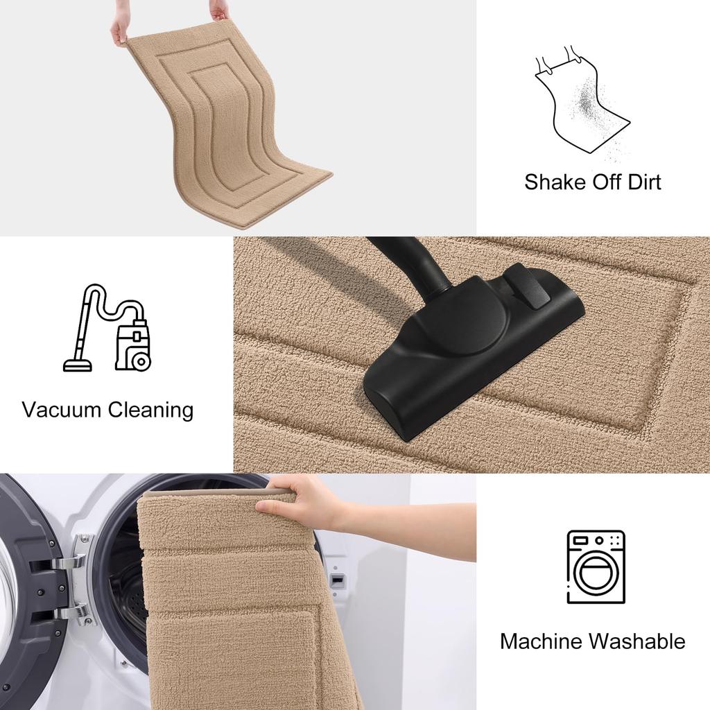 Olanly Entrance Door Mats Indoor Absorbent Resist Low-Profile Doormat Washable Home Entryway Floor Mat Thicken Front Door Carpet