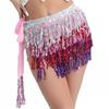 Women Club Mini Skirts Sequin Belly Dancer Costume Tassel Wrap Skirt