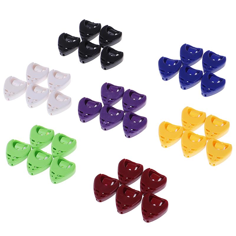 Plactic Guitar Pick Plectrum Holder Case Box Heart Shaped Parts