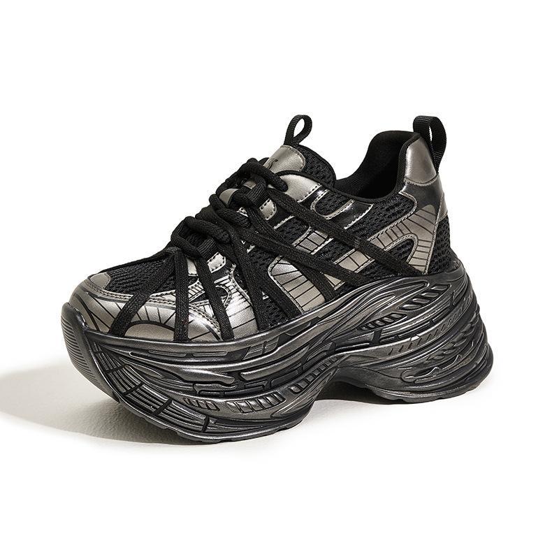 

Platform dad shoes women s ins tide 2025 new autumn casual sports shoes versatile, showing small feet and increasing height women s shoes 39 чёрный