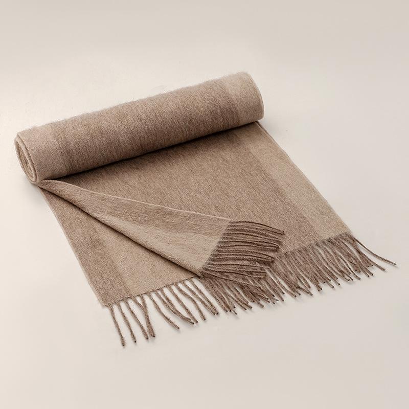 Britischer Weicher Karoschal 100% Wolle Herrenschals Herbst und Winter Zweifarbig Verdickter Wollwarmschal 35x196cm