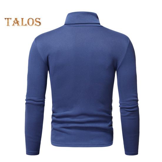 Spring Autumn Men Fitness Top Slim Fit High Collar Stretchy Long Sleeves Solid Color Pullover Fitness Sport Top Winter Bottoming Clothes