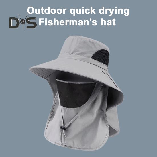 Wide Brim Bucket Hat UPF 50+ UV Protection Sun Hat Summer Outdoor Fishing Visor Hat with Neck Flap And Face Guard for Camping Hiking Gardening