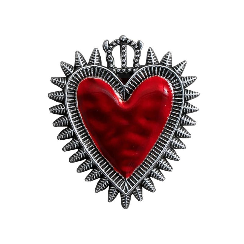 Gothic Heart Shape Pendant Vintage Alloy Jewelry Charm Jewelry Findings for DIY Necklace Earrings Making Accessory
