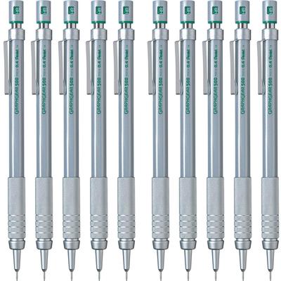 Pentel Graph Gear 500 Mechanical Pack of PG514 Pencil, 0.4mm, 10,