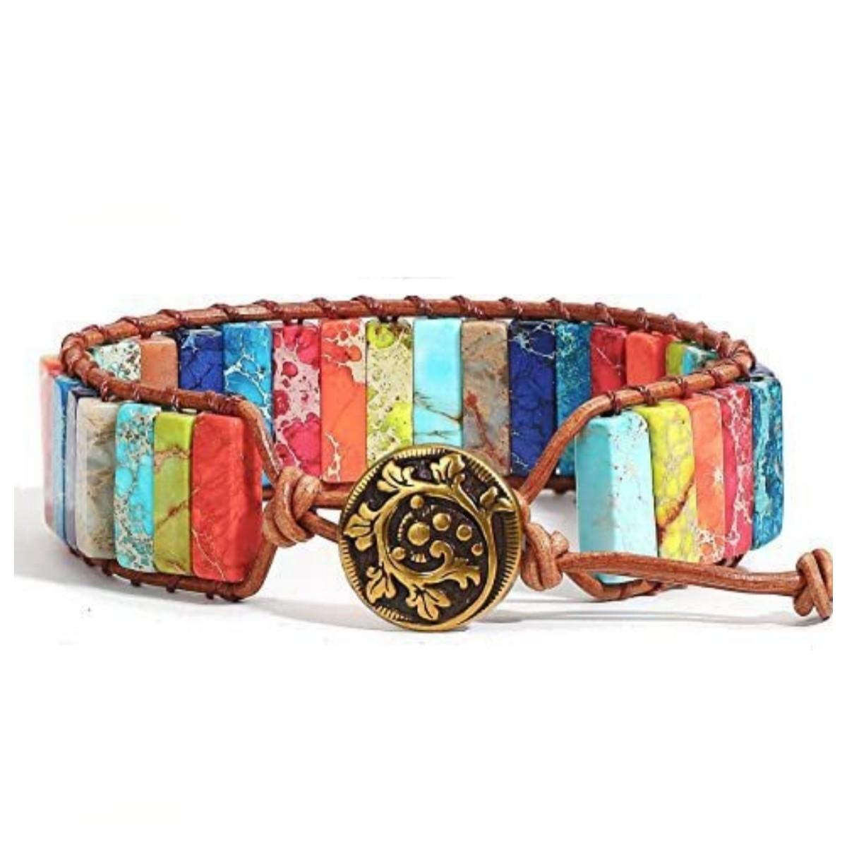 

Плетение браслета из натурального камня ручной работы в богемном стиле, креативный браслет, ювелирный подарок