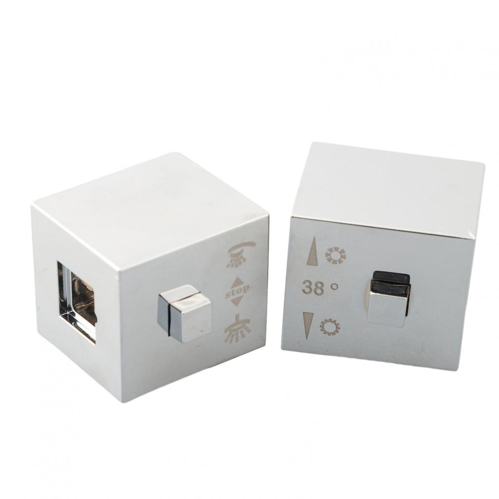 1 paar Platz Dusche Temperatur Control Griff Knopf Chrom Thermostat Griff