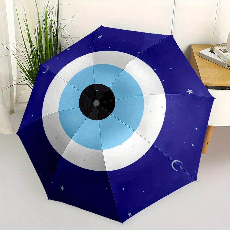 Evil Eye Protection Sticker  Blue Evil Eye Decal for Good Luck and Safety Umbrella, Portable 3 Fold Compact Umbrella for Men & Women,S208