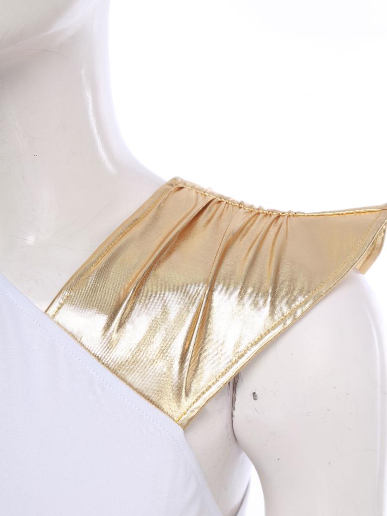 Dámský kostým starověké řecké bohyně bez rukávů s vysokým pasem tunikové šaty zlatá římská císařovna toga halloweenský party kostým