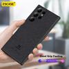 Samsung S22 Ultra Phone Case, Galaxy 5G Protective Cover, Full Edge Protection, Shockproof, Unisex, Creative Design, Leather Back, ES-19 Deep Black