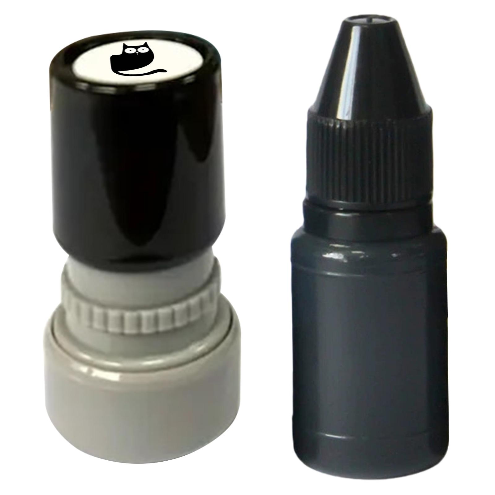 Black Cat Pattern Stamp with Black Ink Cute Cat Self Inking Stamp Multi-Purpose Portable Photosensitive Stamper Craft Supplies
