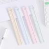 1pcs Macaron Color Aluminum Alloy Straight Ruler Dual-Scale Engraved Measuring Tool for PC Centimeter & Feet Metal Ruler