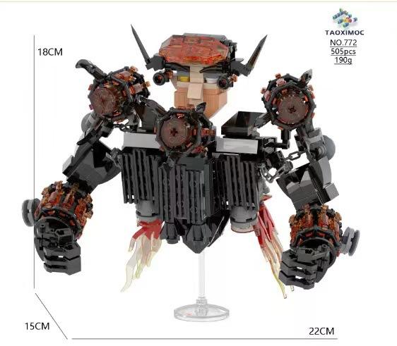 Skibidi Toilet MOC Abstract Robot Building Blocks Compatible With  Titan Drill Man Model Bricks Toys