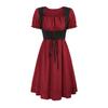 New Gothic Prom Dress For Women Halloween Cocktail Party Dresses Retro Short Sleeve Ball Gown