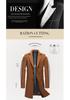 Mittellanger Wollmantel für Herren: Herbst/Winter Mode, Bügelfrei, Baumwollwattiert, Verdickte Jacke.