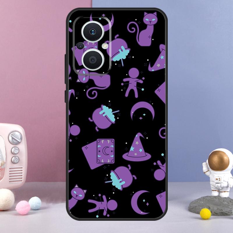 Witches Cat Moon Funda For OPPO Reno 12 F 11F 13F 14F 10 11 13 14 Pro 7 8 Lite OPPO Find X9 X6 X5 X8 Pro Case