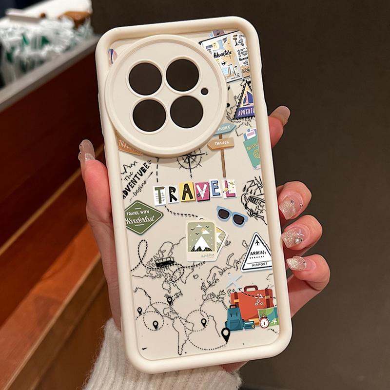 Case For OnePlus 13 12 Cute Cartoon Landmark Label Patterned Shockproof Silicone Soft Cover Fundas For OnePlus 13T 13R 12R 11R