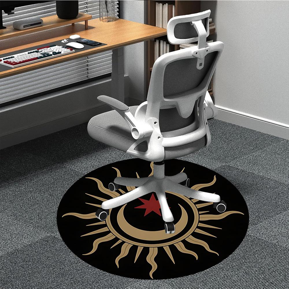 

1pc Sunburst Symbol Chair Carpet for Office, Soft Flannel Throw Mat, Perfect for Office,Holiday Party Decoration Choice yy251113068 80cm by 80cm