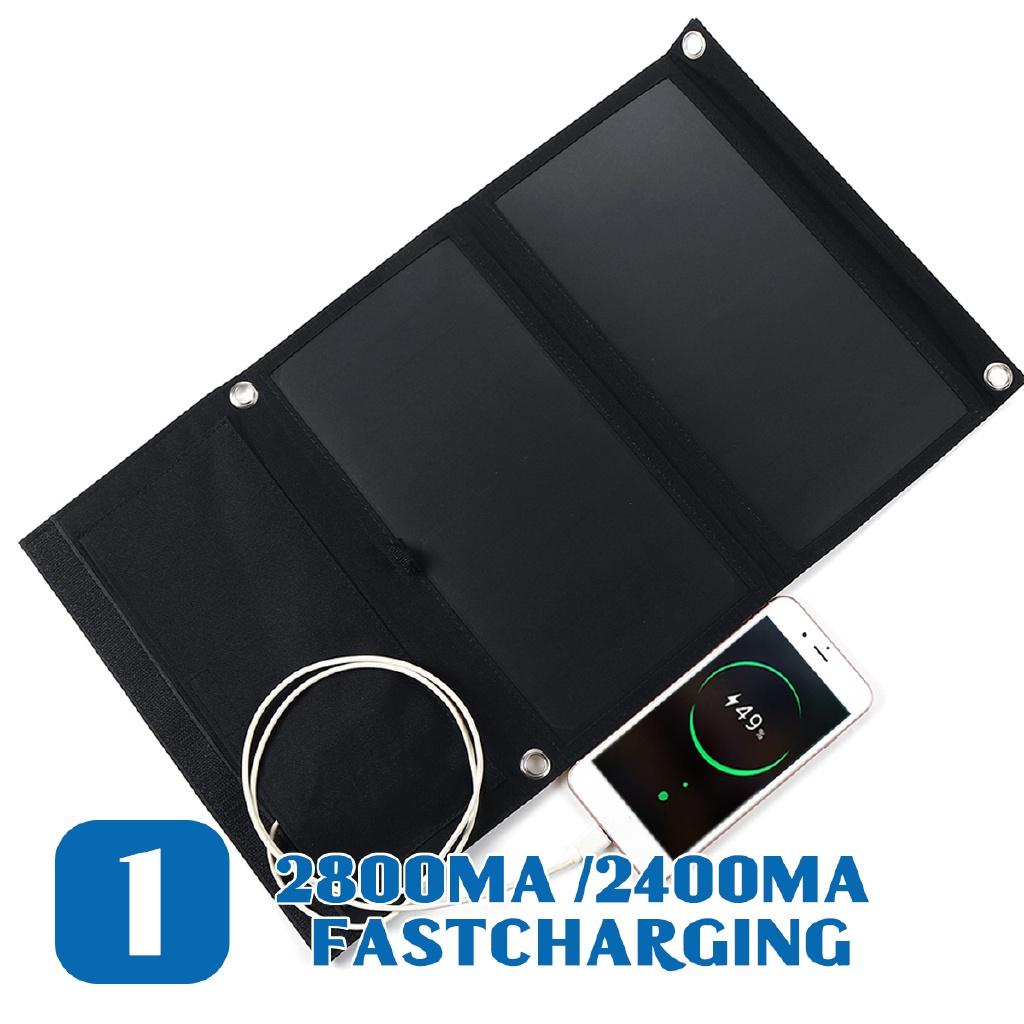 30W 5V Solar Panel Charger Foldable Solar Power Bank Dual USB Camouflage Backpack Camping Hiking for phone