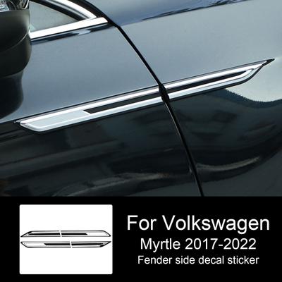 2pcs Car Chrome Car Side Fender Decoration Sticker Fender Trim Accessories For VW Magotan Passat B8 With Rline Car