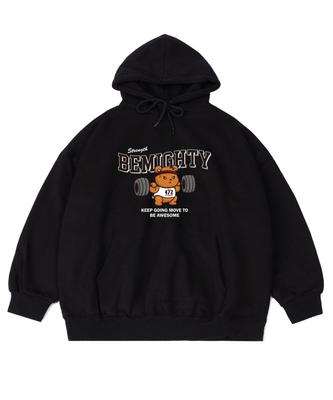 Babel Bear Oversized Fleece Hoodie [Black]