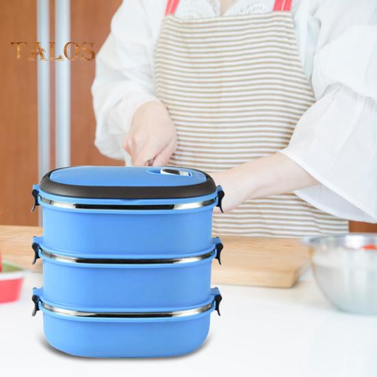 Lunchbox aus Edelstahl, isoliert, Thermo-Bento-Box, tragbar, leicht zu reinigen, Lebensmittelbehälter für Picknick im Freien