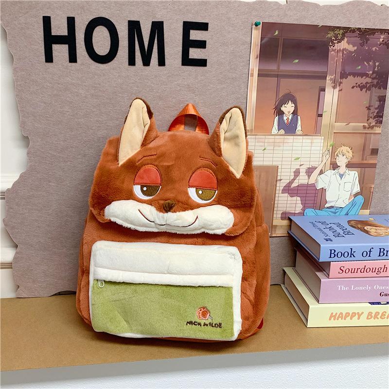 Zootopia Backpack, Stylish Casual Travel Backpack, Cute Large Capacity Plush Backpack 0174