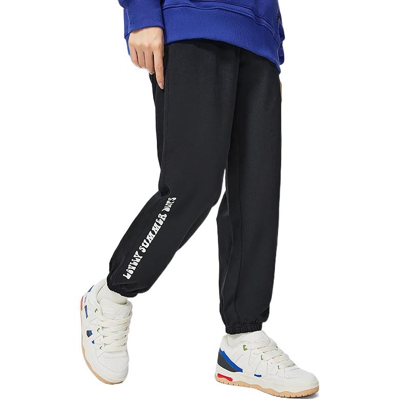 Li Ning Badfive Damen Serie Logo Print Elastischer Bund Bündchen Freizeithose Damen Unterteile Schwarz AKLS636-2