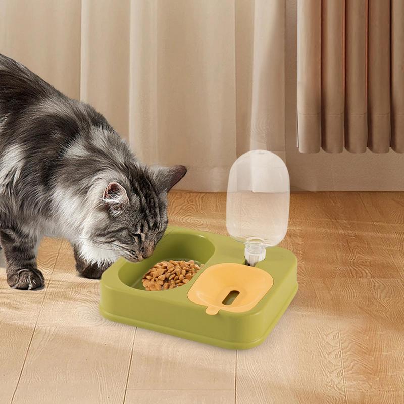 Cat Dishes For Food And Water 2 In 1 Raised Pet Feeding Bowl Double Dishes Bunny Food Water Dispenser Set Automatic Waterer