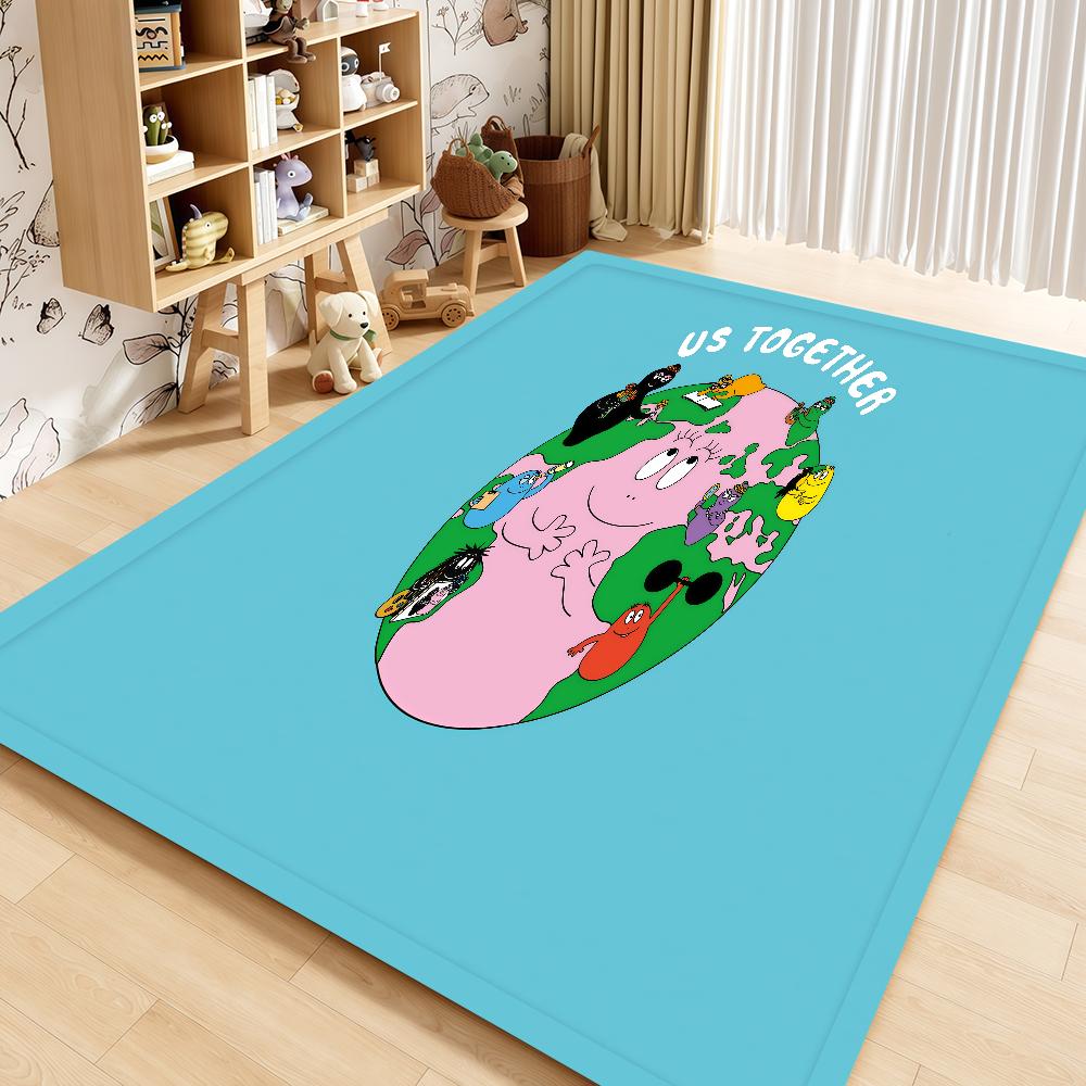 Door Mat Bedside Entrance Bath Floor B-Barbapapa Decoration Corridor Cartoon Door Mat Carpet Living Room Cute Balcony