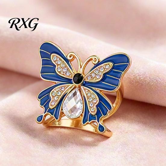 Enamel Butterfly Scarf Ring Ring, Sparkling Rhinestone Slide Retro Elegant Wrap Holder for Women Neckerchiefs Scarves Shirts Buckle