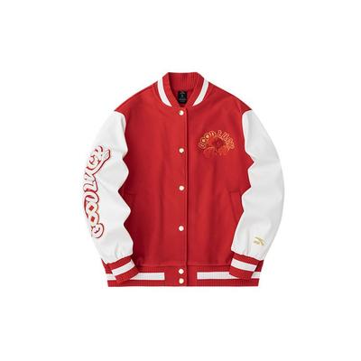 Anta Dragon Year Series Single-Breasted Thick Warm Round Neck Long Sleeve Baseball Jacket Women Jackets Deep-Red 162418708N-2