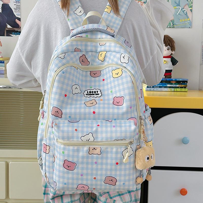 Schoolbag cute cartoon schoolbag junior high school girls high value ins large capacity simple lightweight backpack primary school backpack
