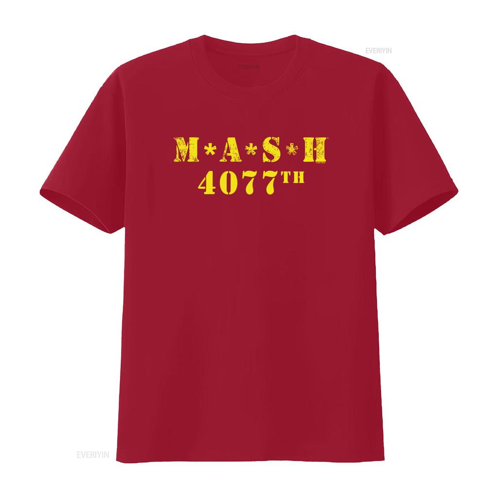 Maglietta con Logo MASH 4077th per Stile Vintage Abbigliamento Casual vintage Lavata Unisex streetwear Abbigliamento leggermente di design Comoda