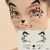 1pc Acrylic Drill Sticker Decoration 3d Cute Cat Face Stickers Ball Party Face Rhinestone Masquerade Temporary Tattoo Stickers